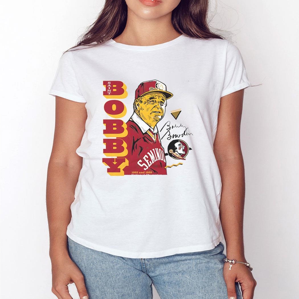 Bobby Bowden Florida State Seminoles 1993 And 1999 National Champions Signature T-shirt Hoodie