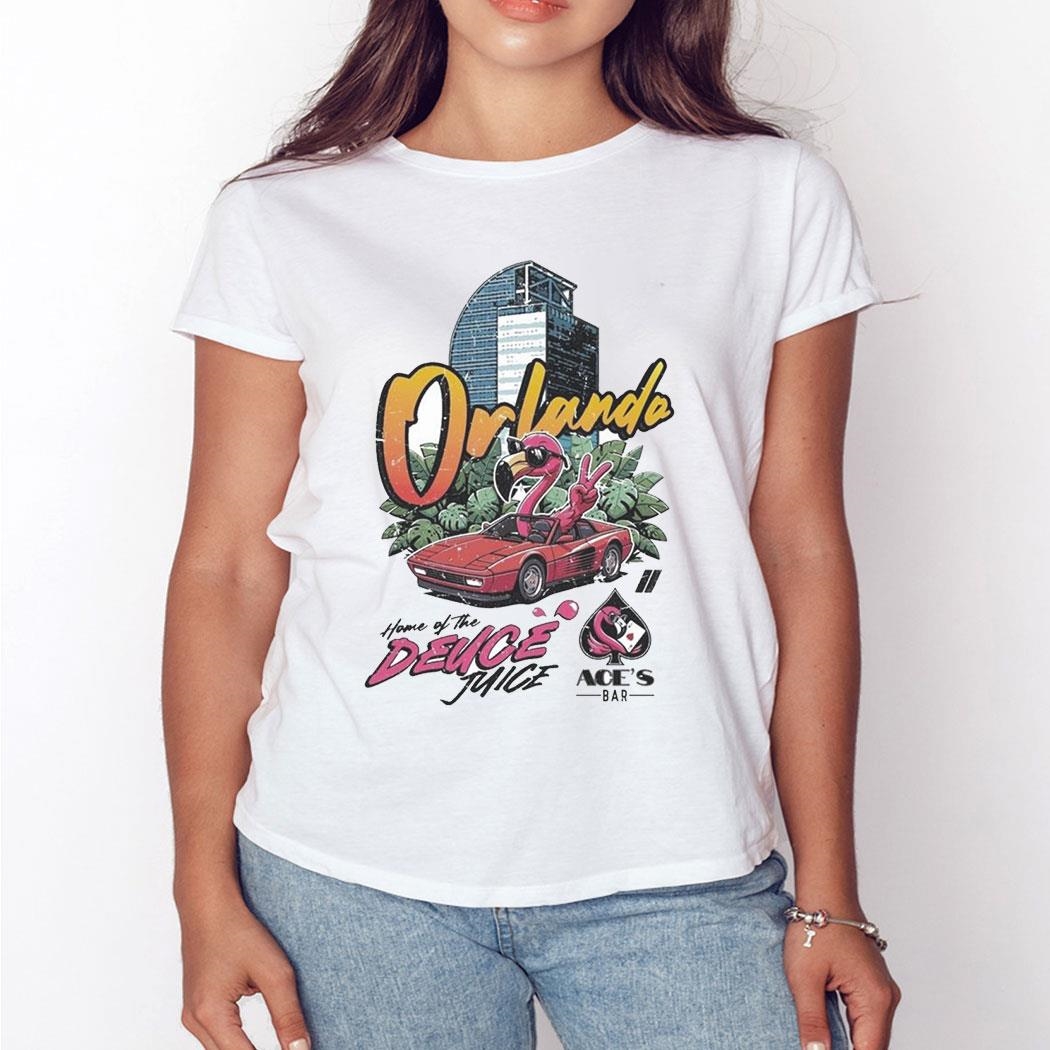 Orlanda Home Of The Deuce Juice Ace’s Bar Flamingo T-shirt Hoodie