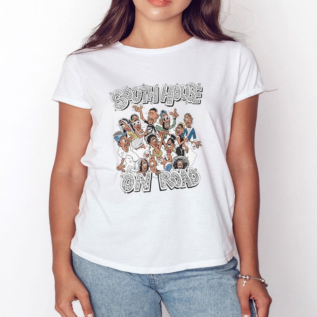 South House On Road Caricature Shirt Ladies Tee