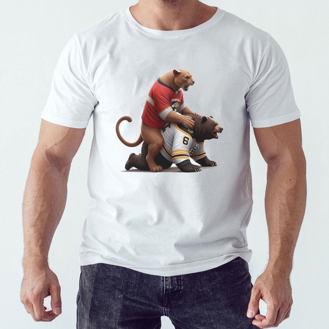 Florida Panthers Drive Boston Bruins Mascot Shirt Ladies Tee
