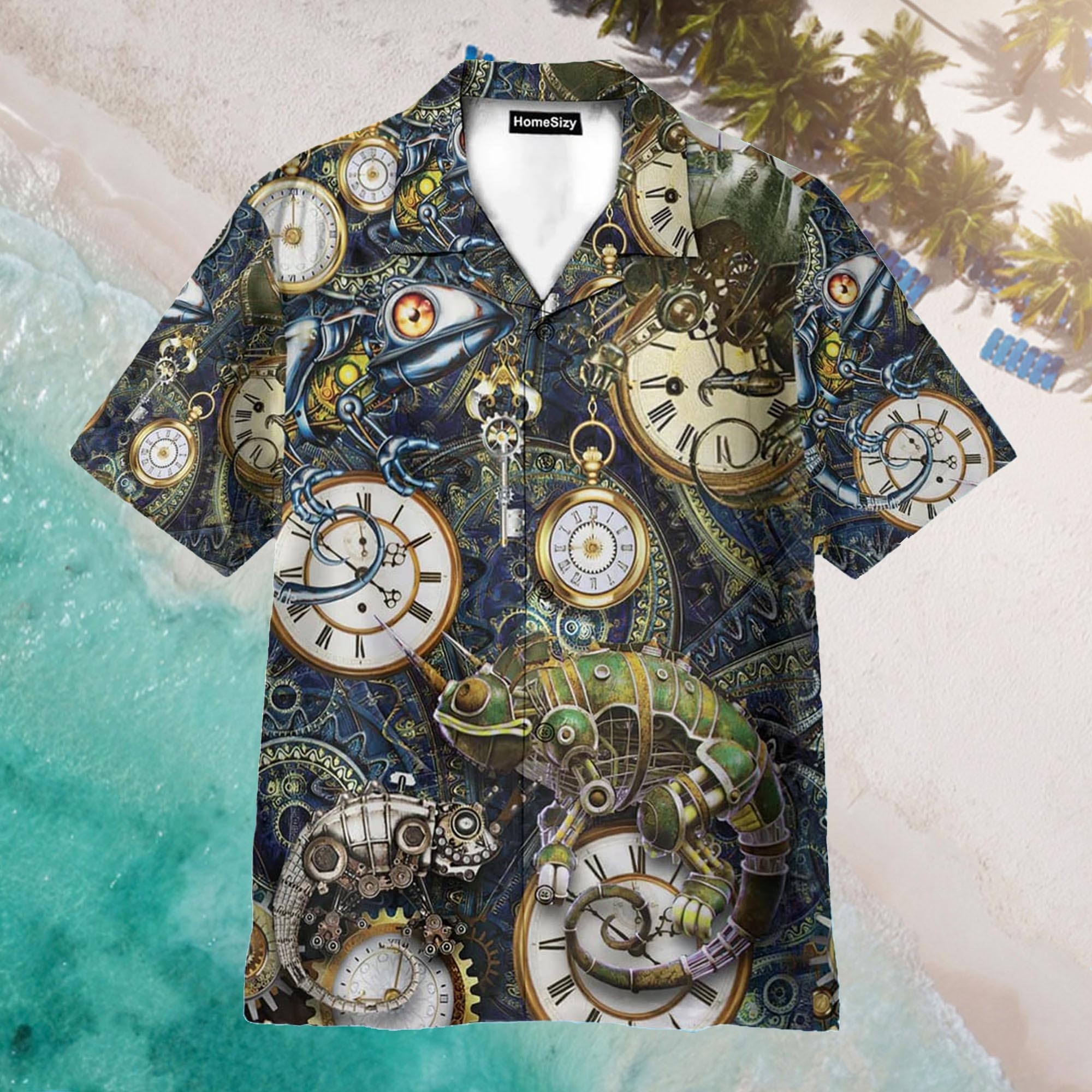 Stay Cool Steampunk Chameleon Aloha Hawaiian Shirt