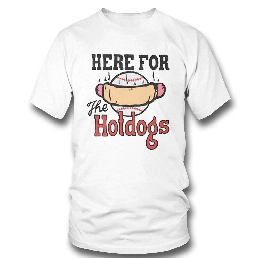 Here For The Hotdogs Baseball Tee