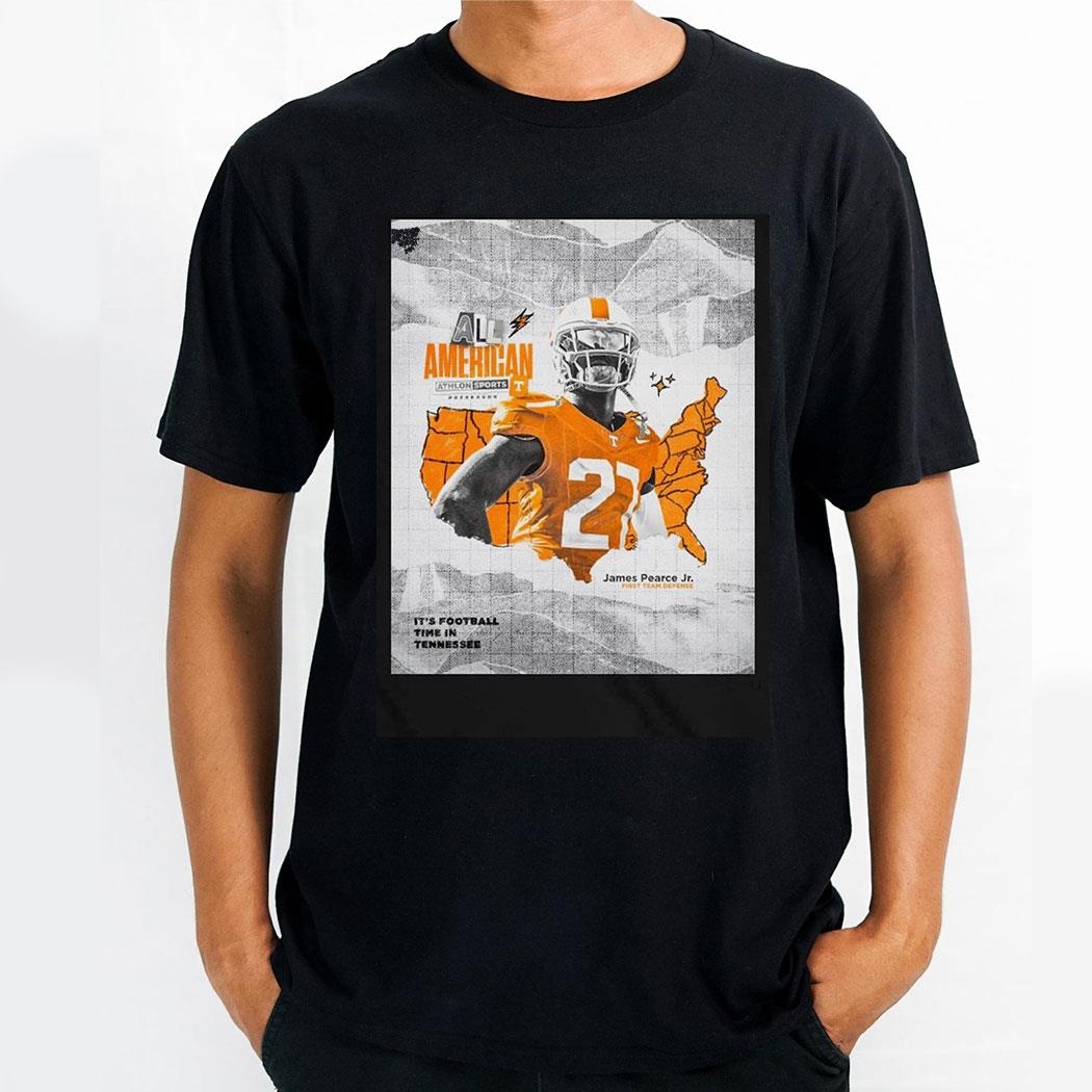 James Pearce Jr Preseason All American Athlon Sports Itt Football Time In Tennessee Volunteers Shirt