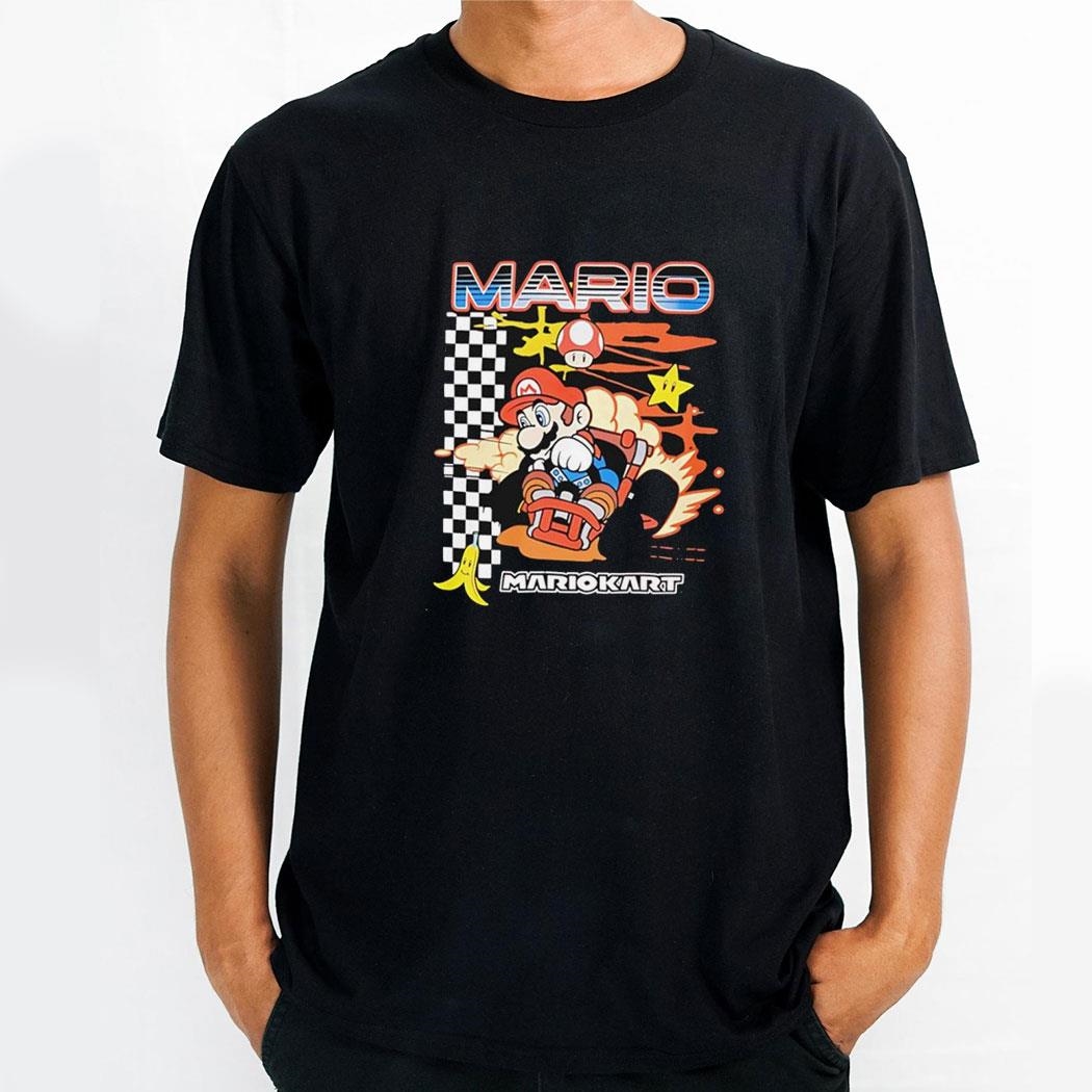 Mario Kart Finish Line Super Mario Shirt Hoodie