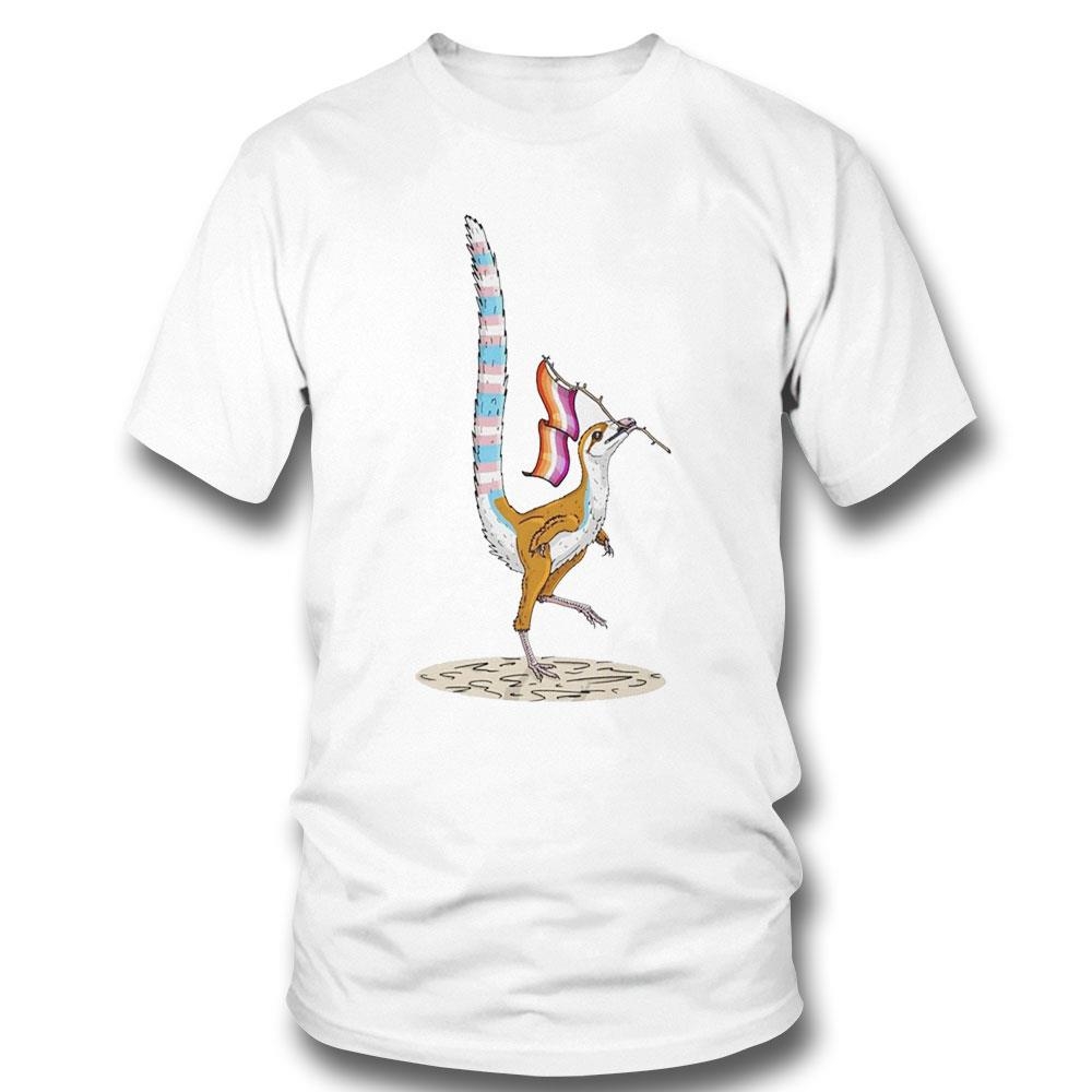 Sinosauropteryx Holding A Lesbian Flag Shirt
