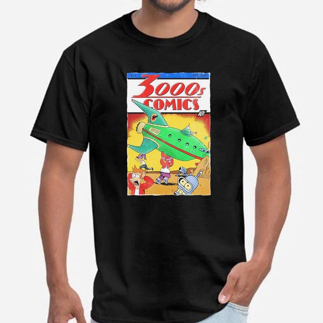 3000s Comics Spaceship And Alien Shirt