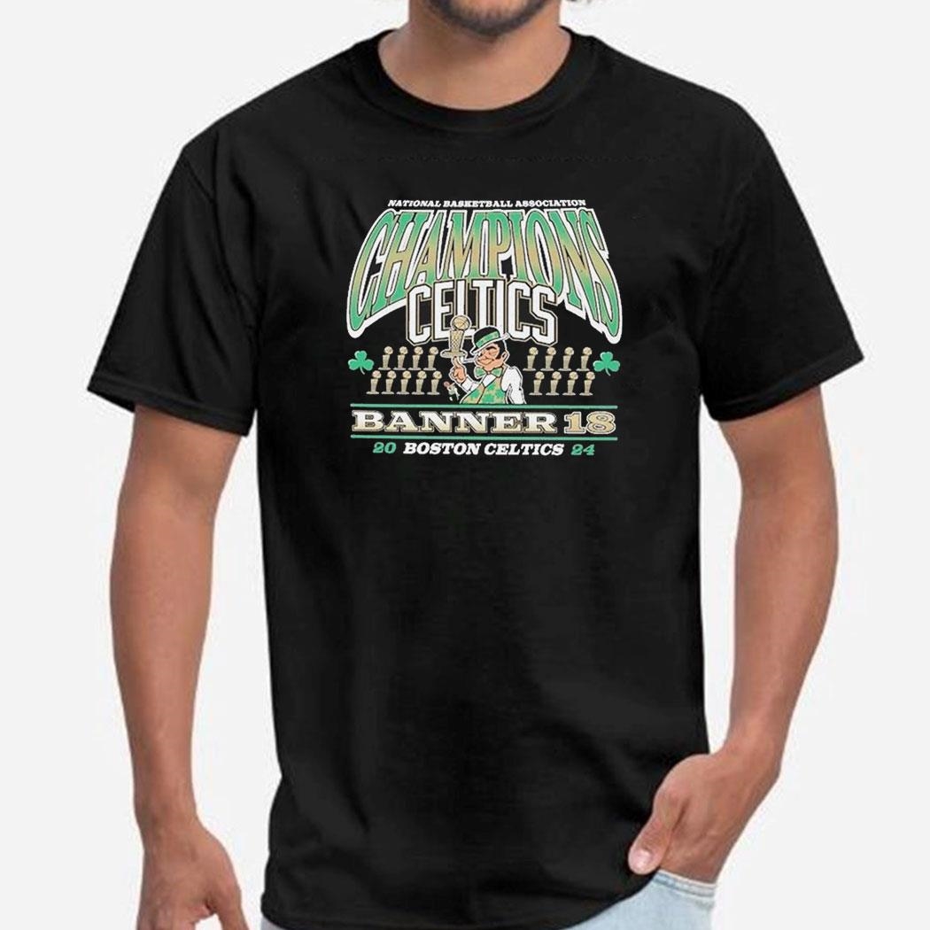 Boston Celtics 47 18 Time Nba Finals Champions Banner Franklin Shirt