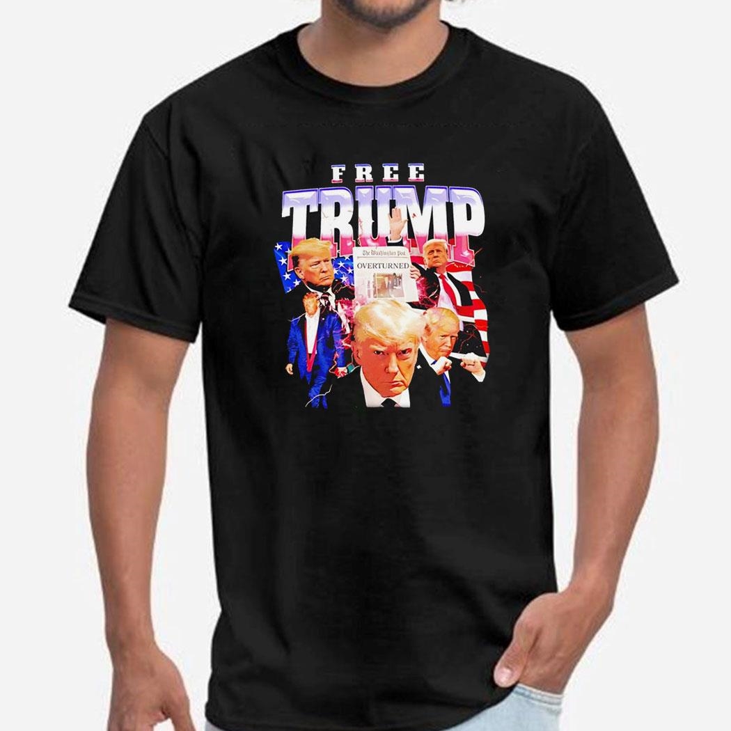 Free Trump The Washington Post Overturned Tee Ls Shirt