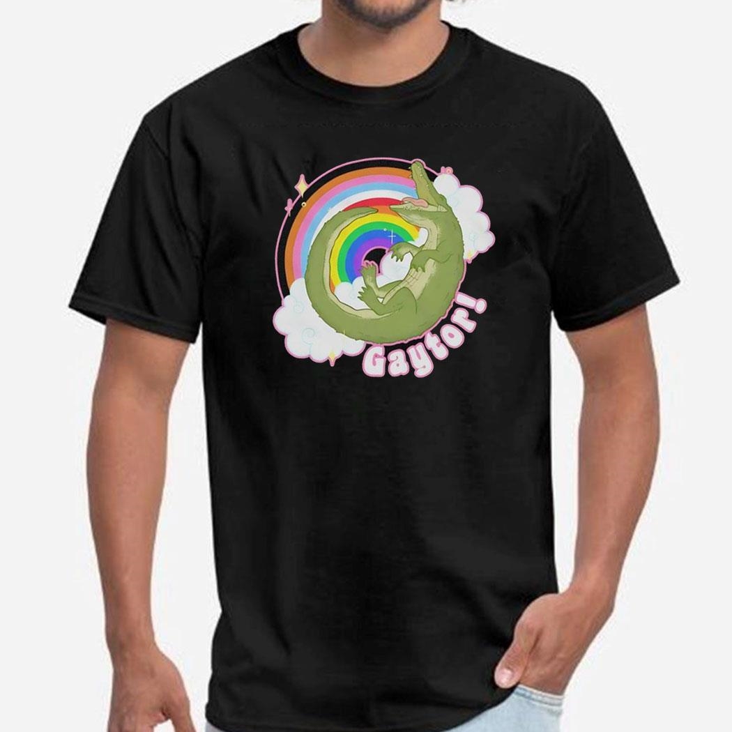 Gaytor Gator Rainbow Tee Hoodie