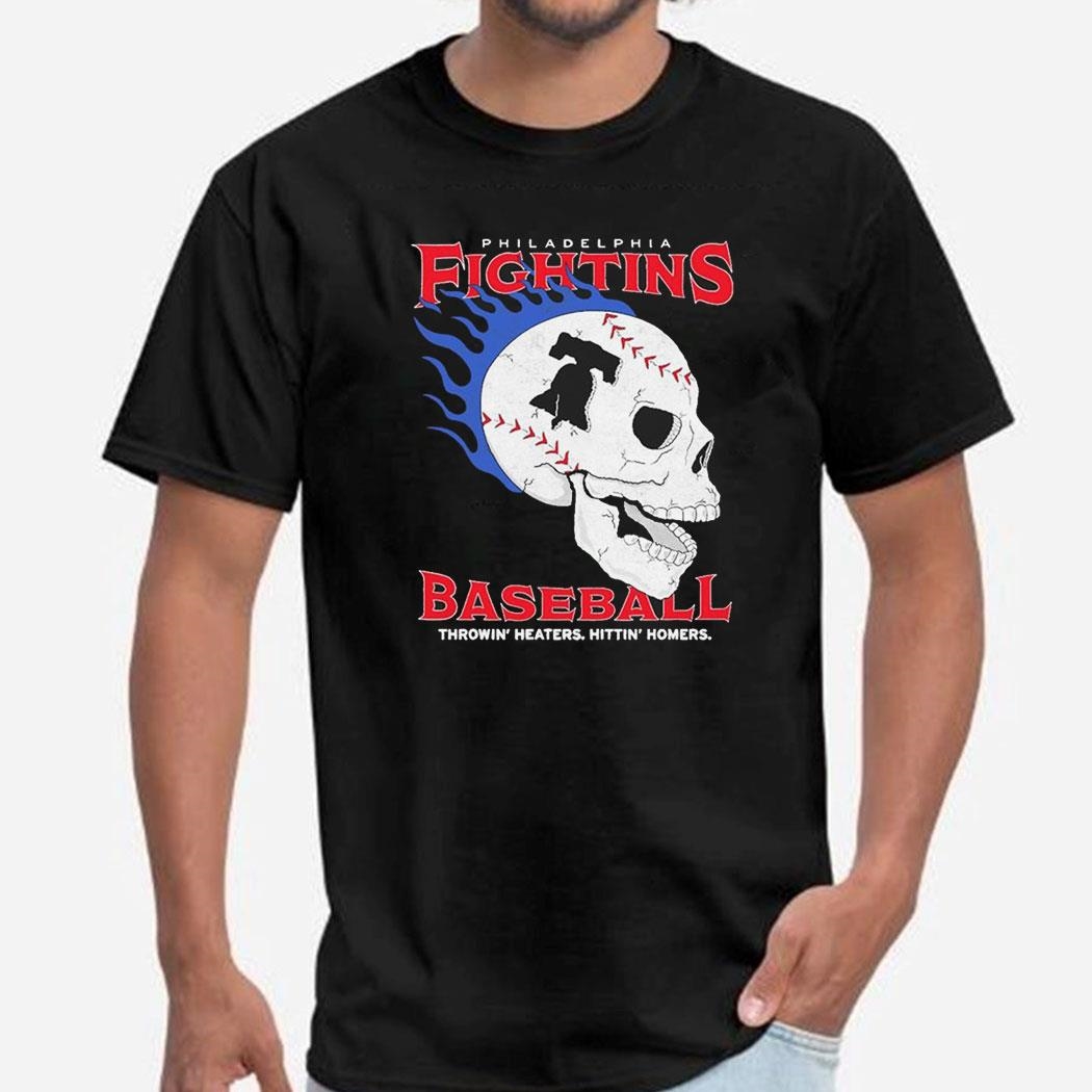 Philadelphia Fightins Baseball Throwin Heaters Hittin Homers Skull Shirt Hoodie