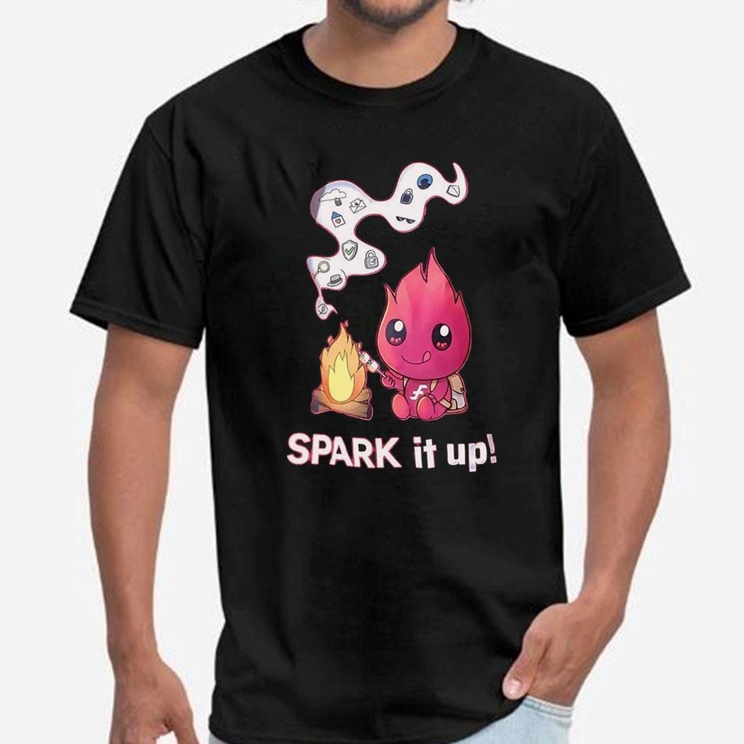 Spark It Up Cute Child Fire With Marshmallow Tee Ls Shirt