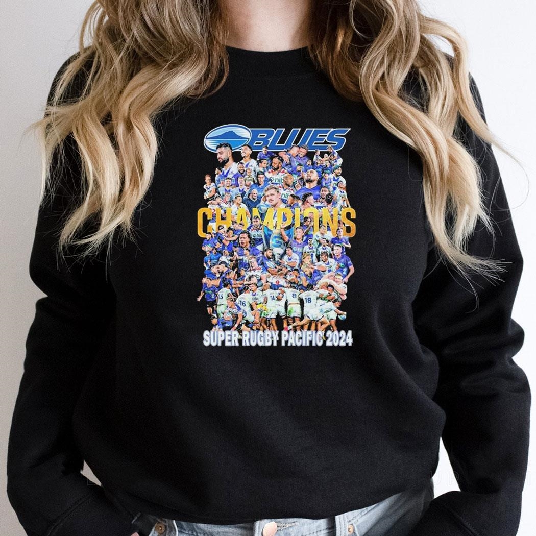 Blues Rugby Union Team Wins Super Rugby Pacific 2024 Champions All Players Shirt