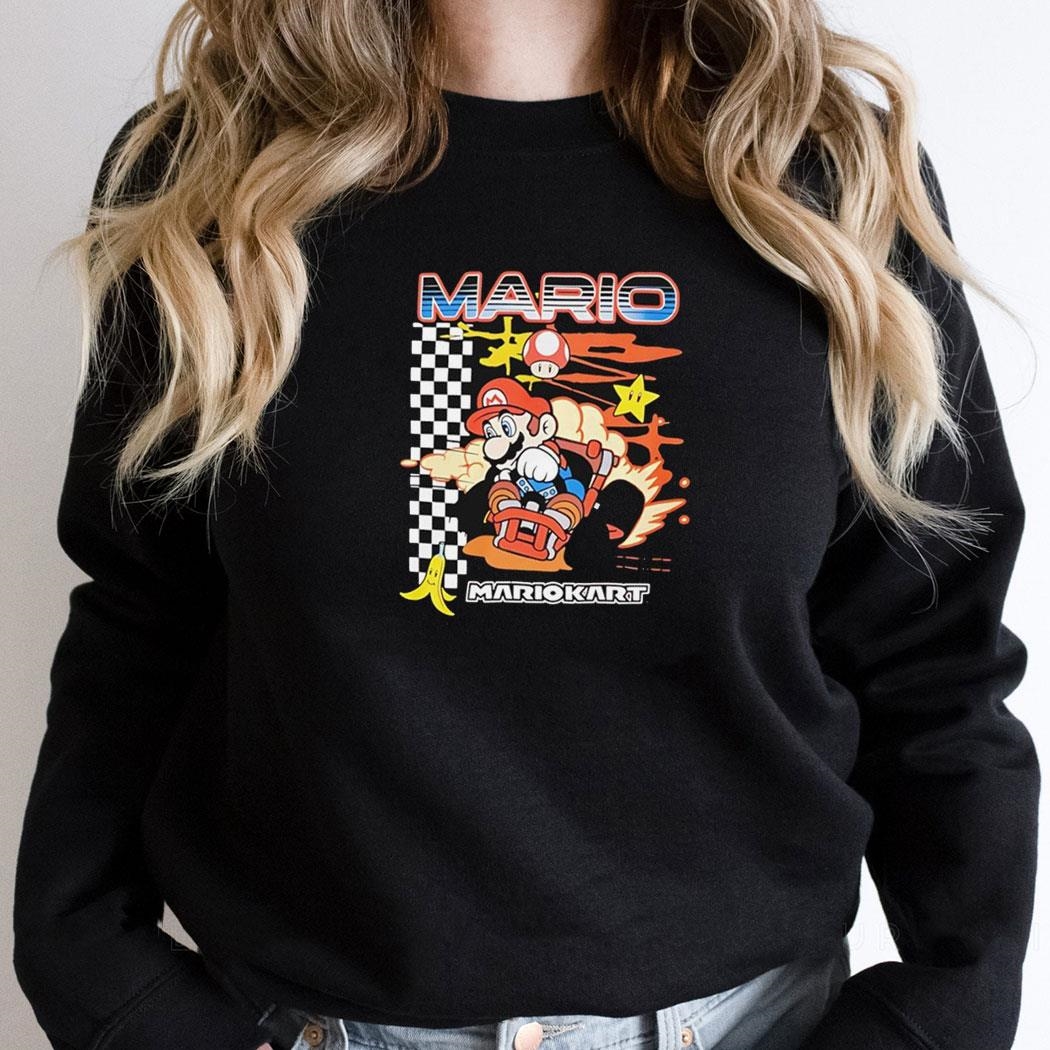 Mario Kart Finish Line Super Mario Shirt Hoodie