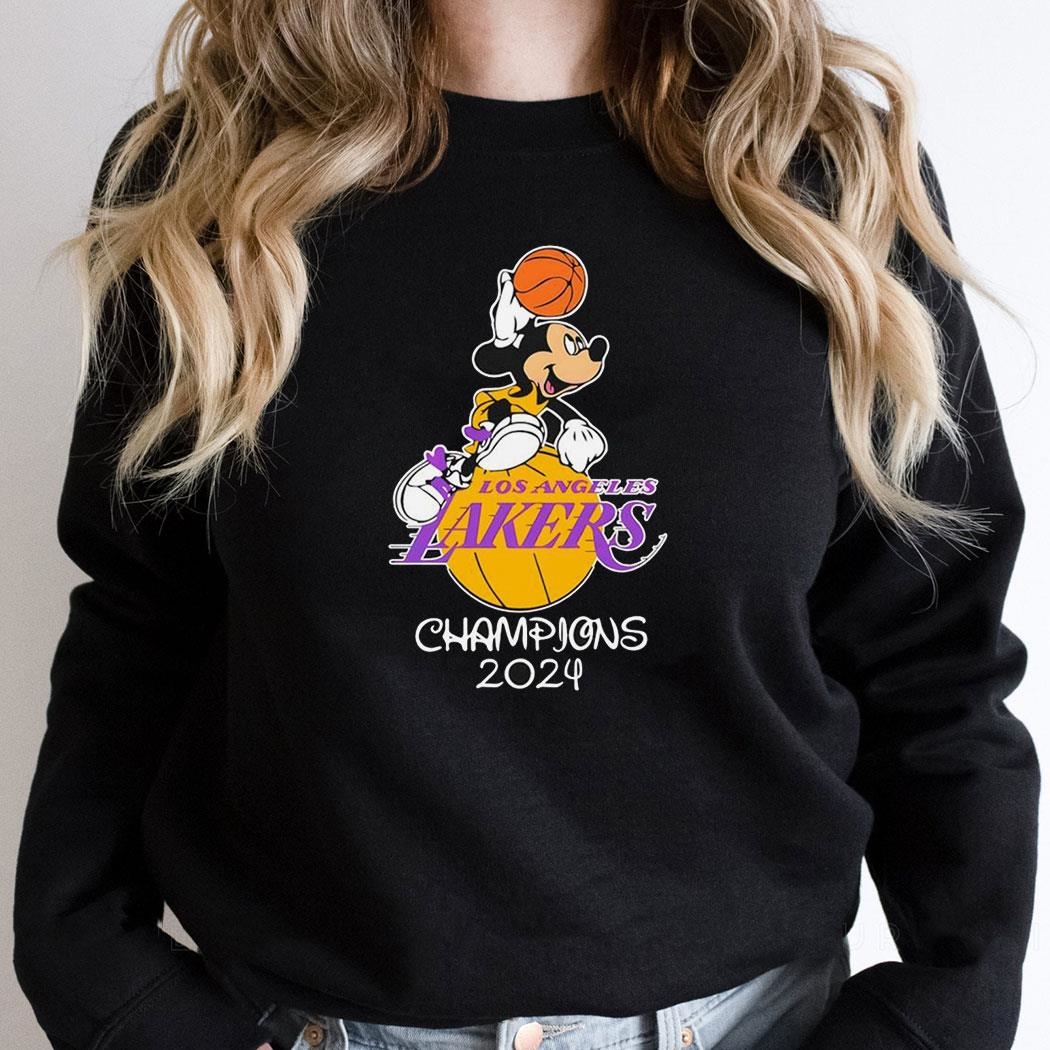 Mickey Mouse Los Angeles Lakers Champions 2024 Cartoon Shirt Hoodie