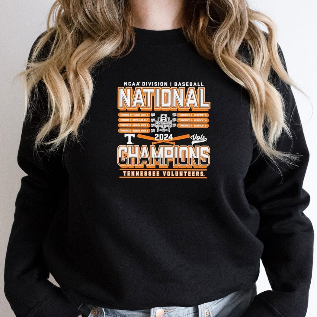 Ncaa Division I Baseball National Champions Tennessee Volunteers Baseball 2024 Shirt Hoodie