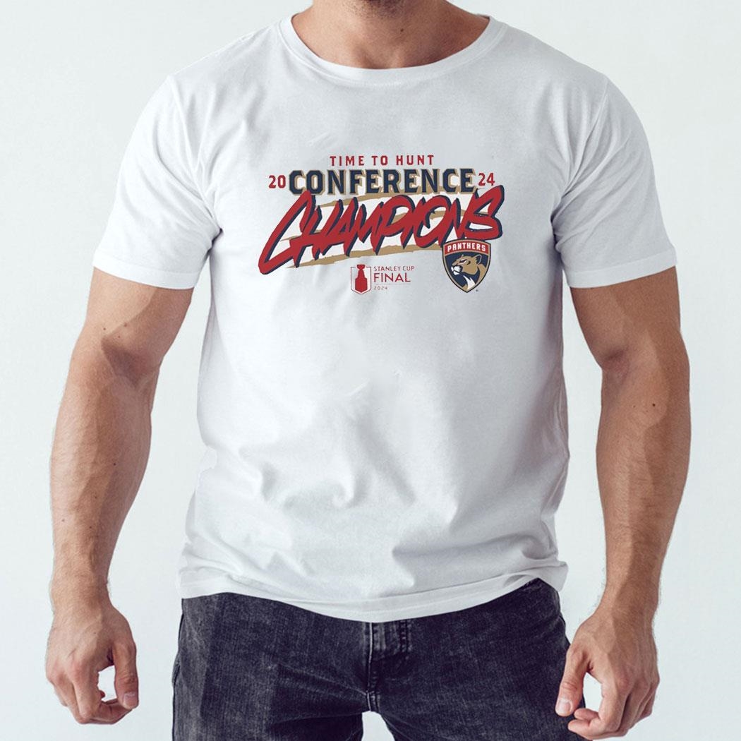 Florida Panthers 2024 Eastern Conference Champions Hometown Time To Hunt Tee Hoodie