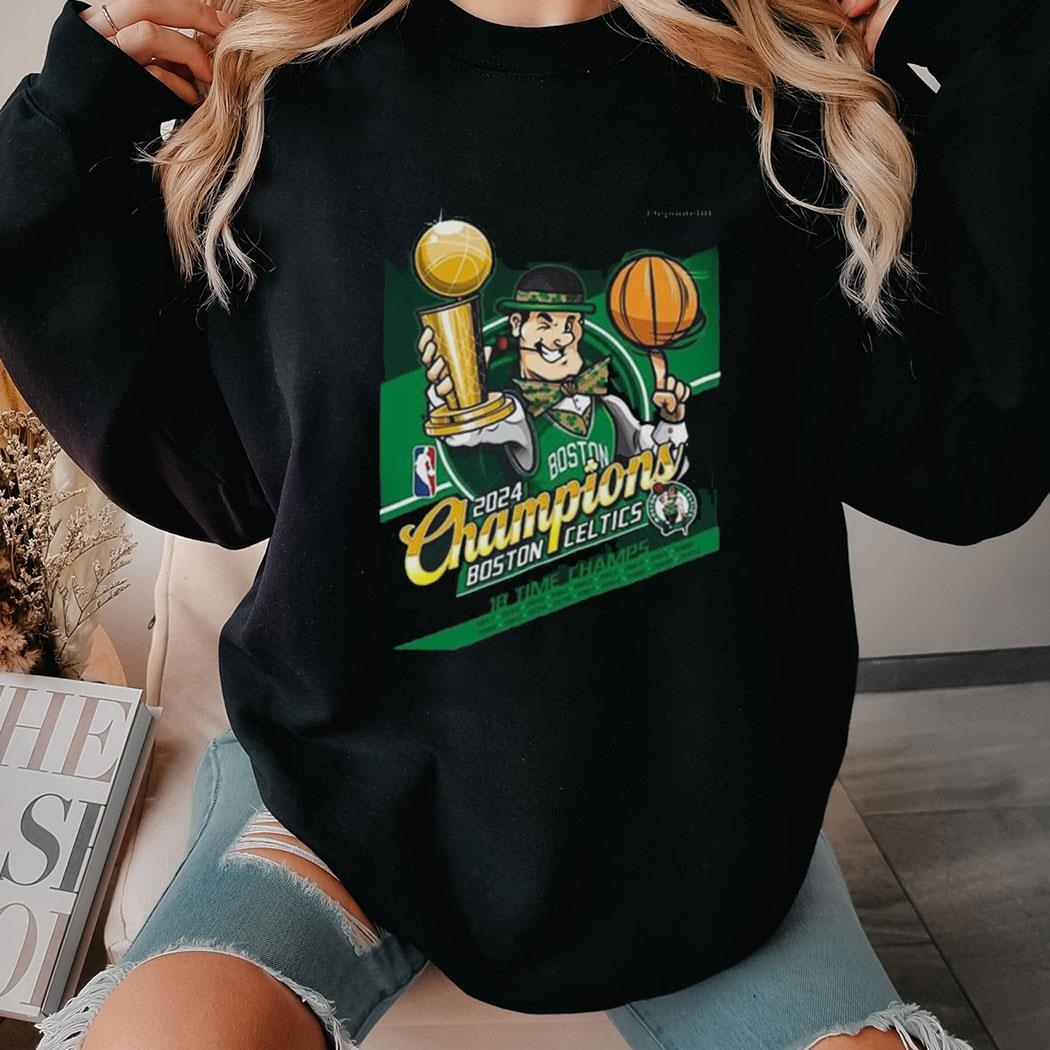 Boston Celtics Mascot 18 Time Nba Finals Champions Shirt Hoodie