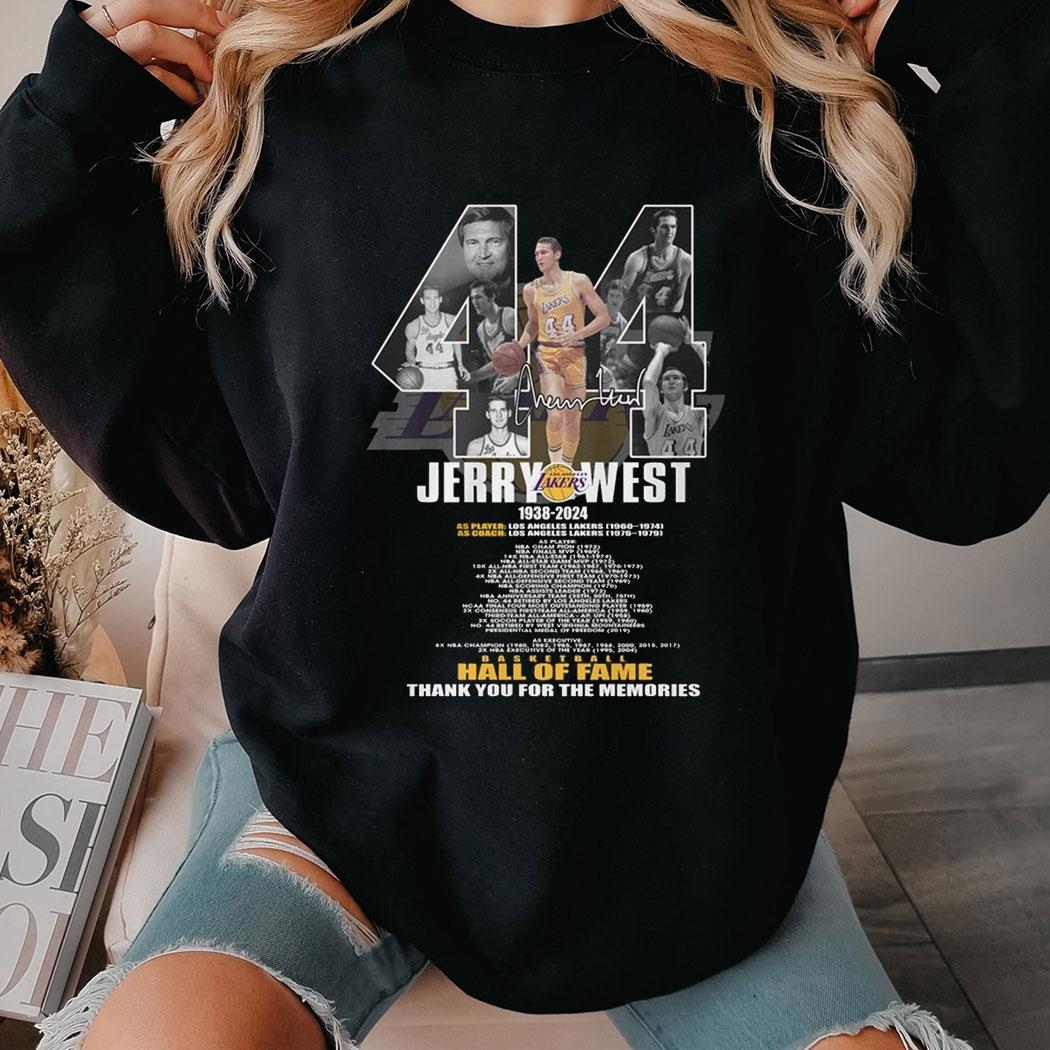 Jerry West 1938 2024 Basketball Hall Of Fame Thank You For The Memories Shirt