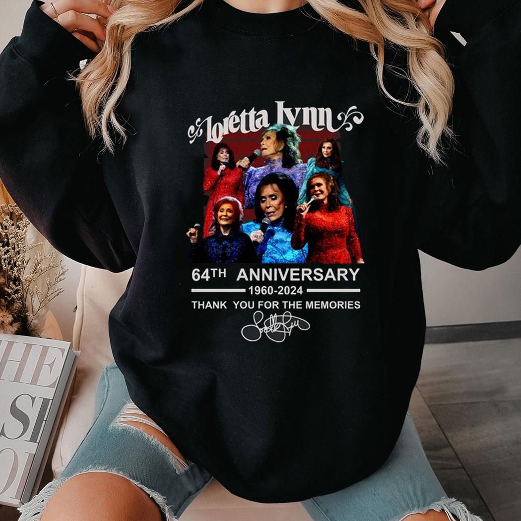 Loretta Lynn 64th Anniversary 1960-2024 Thank You For The Memories Tee