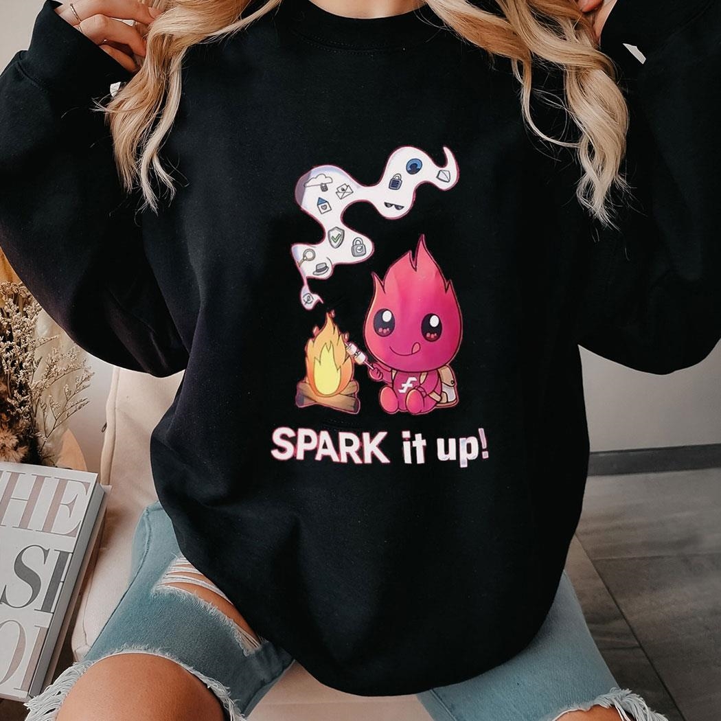 Spark It Up Cute Child Fire With Marshmallow Tee Ls Shirt