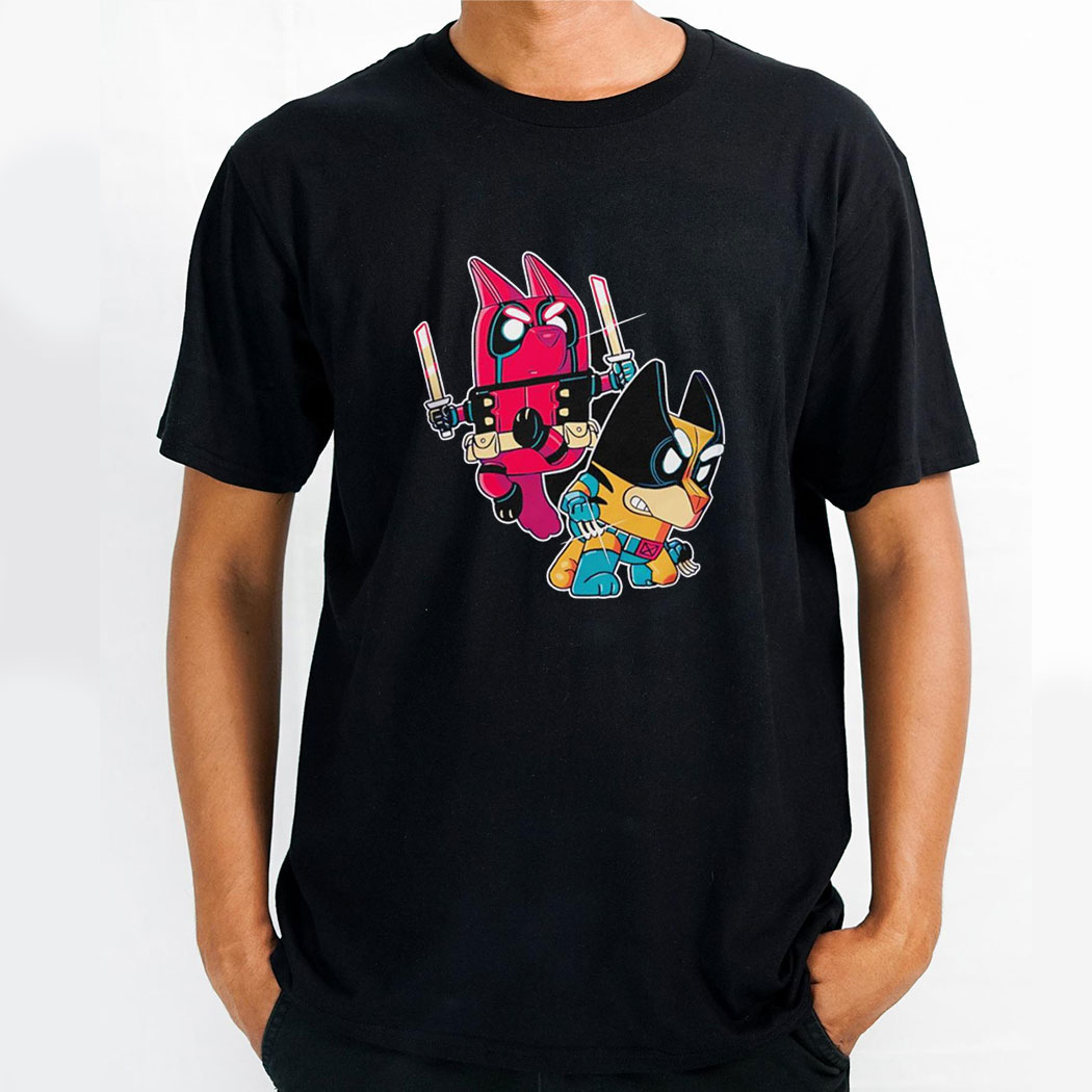 Bluey And Bingo As Deadpool And Wolverine Shirt Hoodie