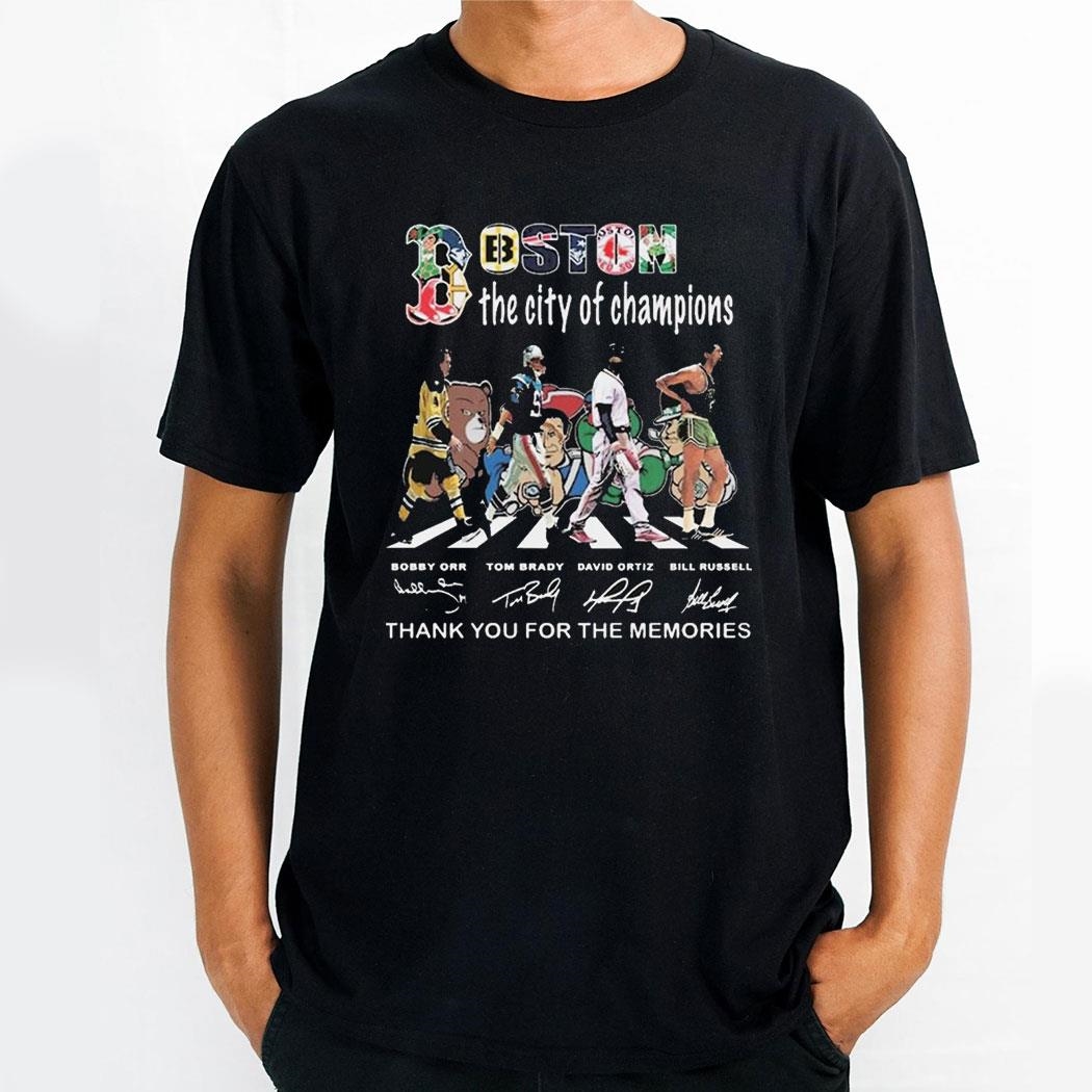Boston Sport Team Graphics Signatures The City Of Champions Thank You For The Memories T Shirt