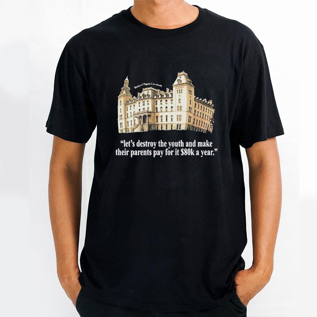 Bricks N Papers University Lets Destroy The Youth And Make Their Parents Pay For It 80k A Year Shirt