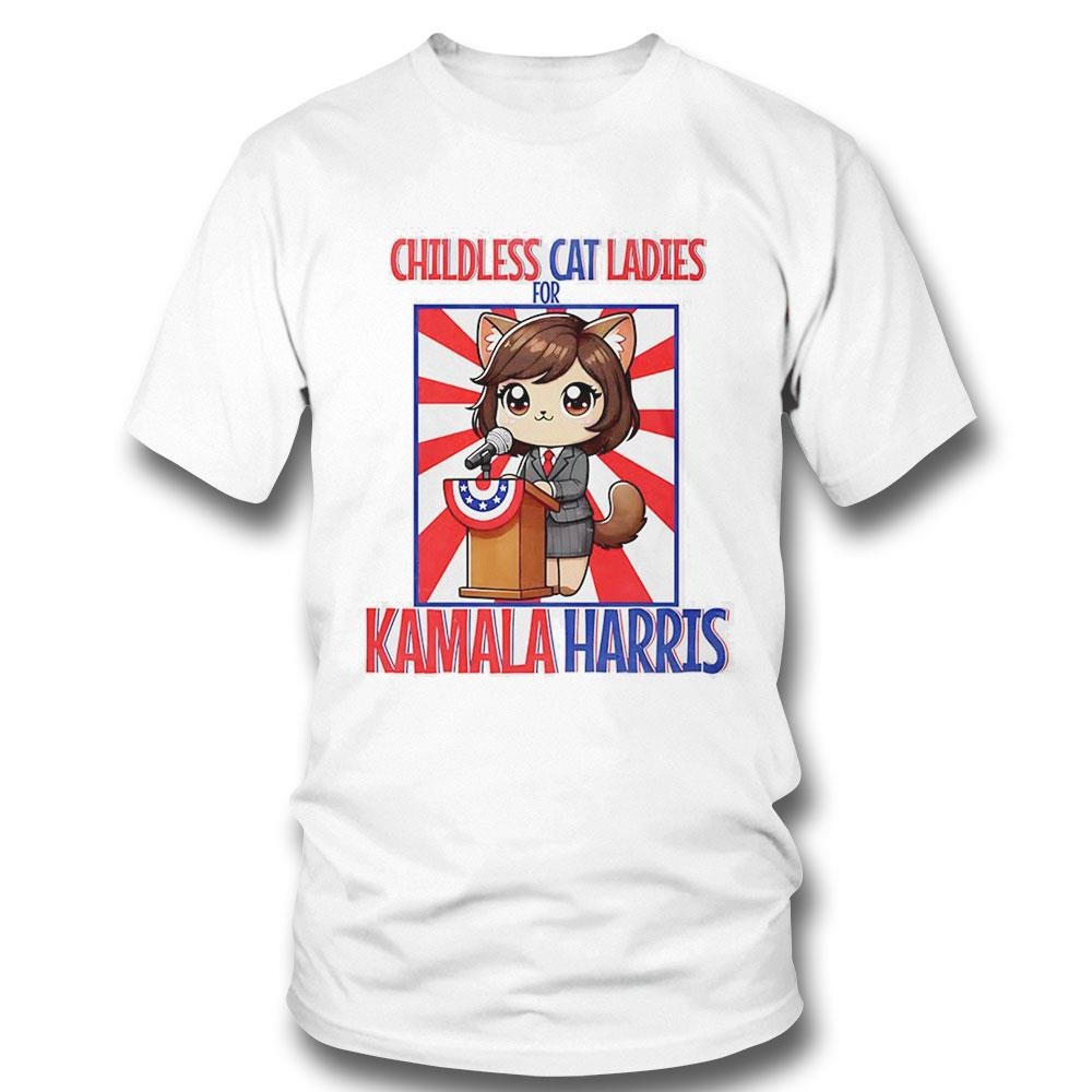 Childless Cat Ladies For Kamala Harris Cartoon Shirt