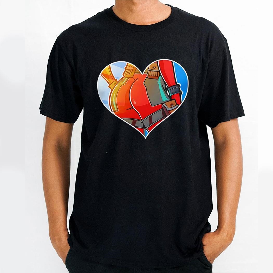 Deadpool Pow Pow Nice Ass Heart Shirt