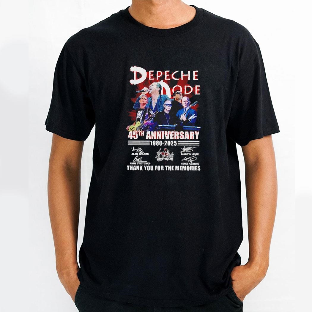 Depeche Mode 45th Anniversary 1980 2025 Signatures Thank You For The Memories Shirt