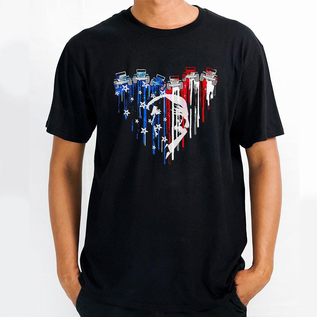 Donald Trump Jeep American Flag Heart Watercolor Shirt
