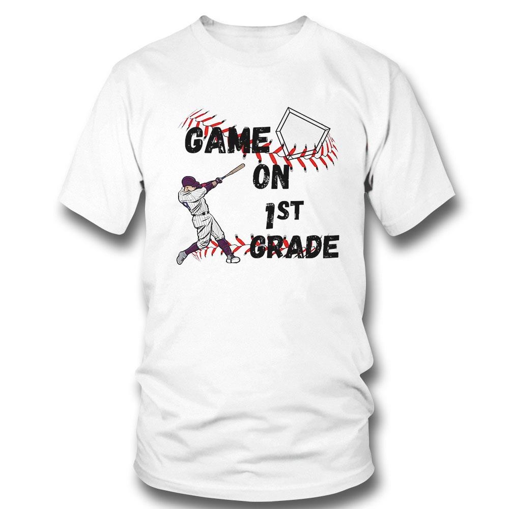 Game On 1st Grade Baseball Player Shirt Hoodie