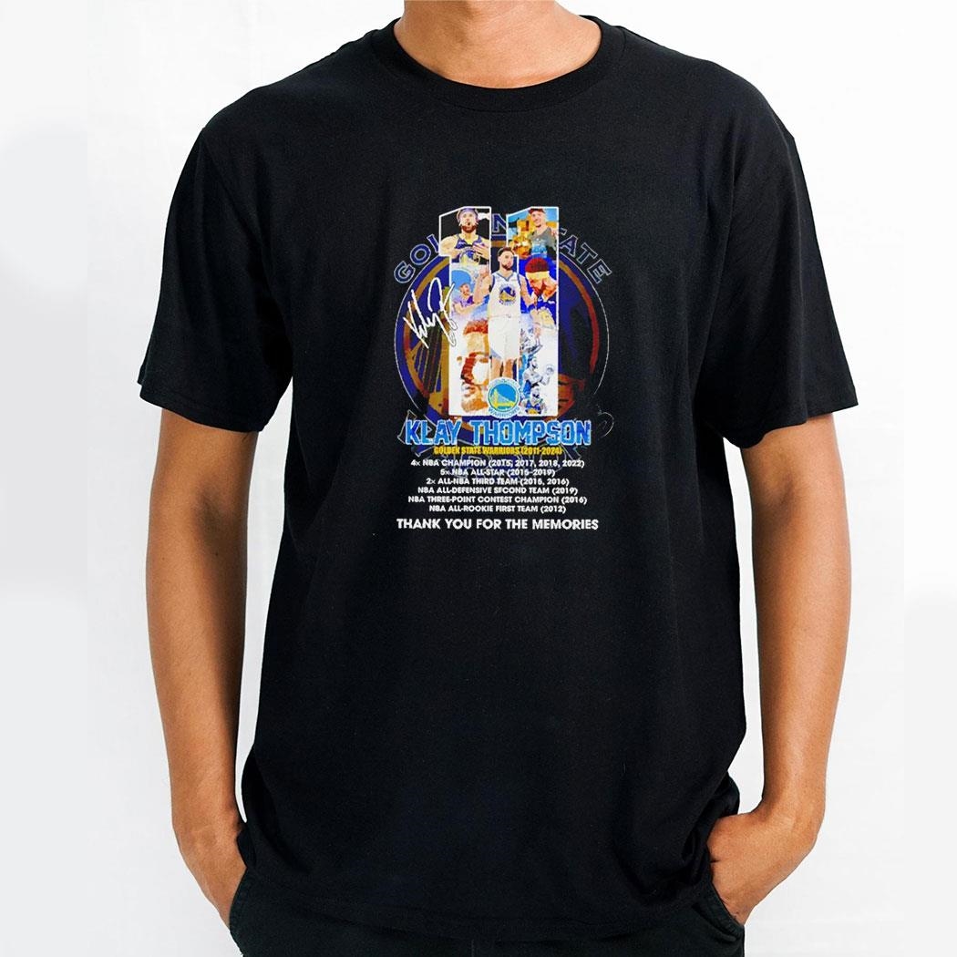 Golden State Warriors 11 Klay Thompson 2011 2024 Thank You For The Memories Shirt