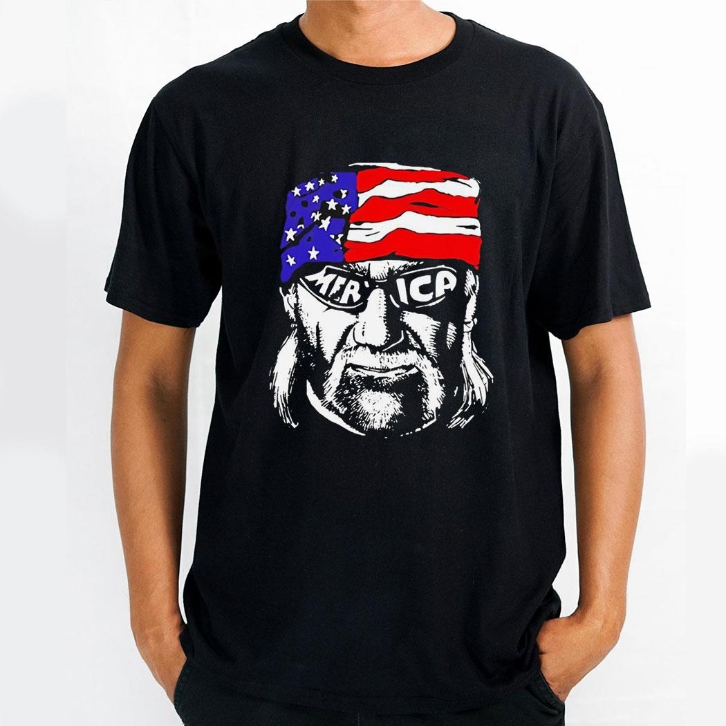 Hulk Hogan Merica With American Flag Art Shirt Hoodie Hulk Hogan Merica With American Flag Art Shirt Hoodie