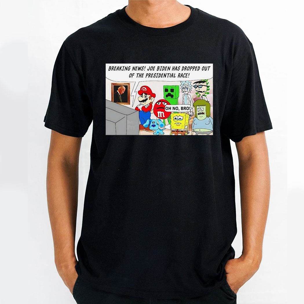 Its Joever Breaking News Joe Biden Has Dropped Out Of The Presidential Race Cartoon Shirt