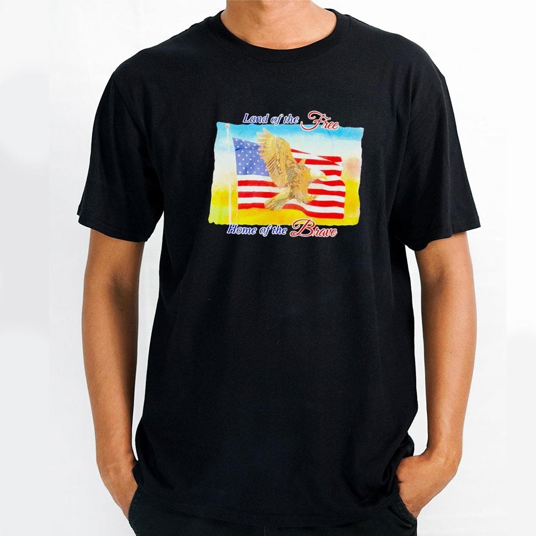 Land Of The Free Home Of The Brave United States Flag Shirthoodie