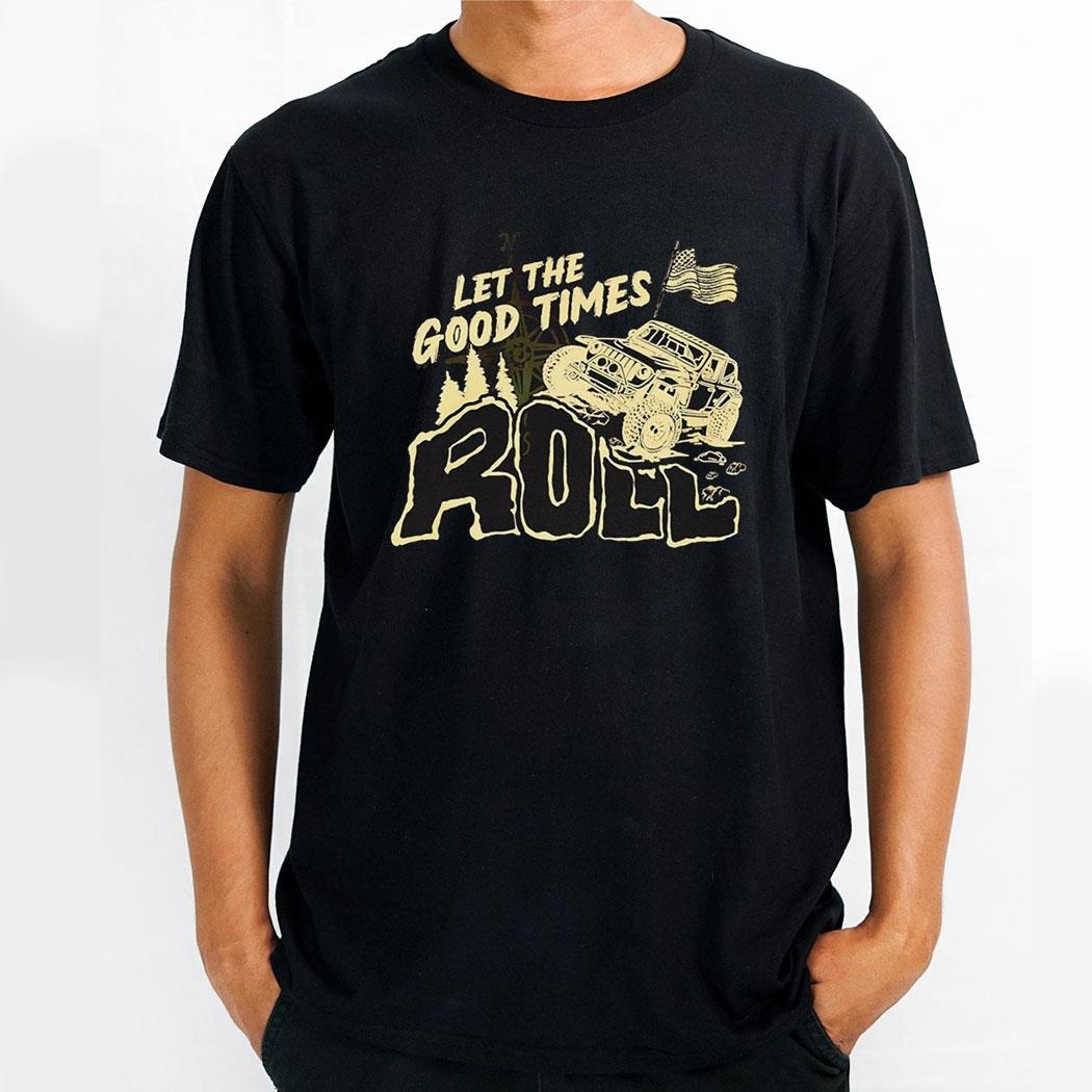 Let The Good Times Roll Jeep With American Flag Shirt