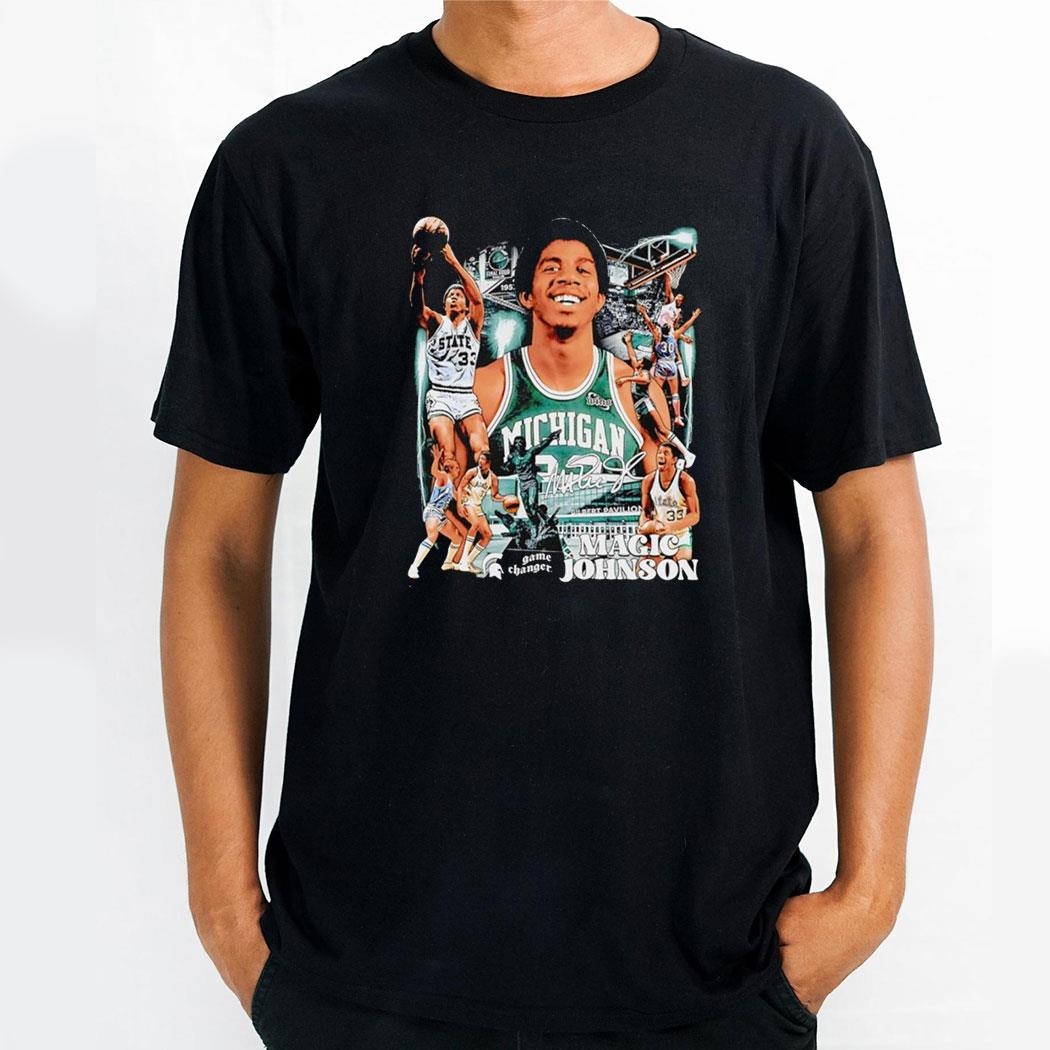 Magic Johnson Michigan State Spartans Basketball Graphic Shirt Hoodie