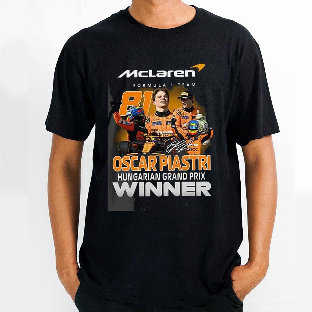 Mclaren F1 Team Oscar Piastri Hungarian Grand Prix Winner Shirt