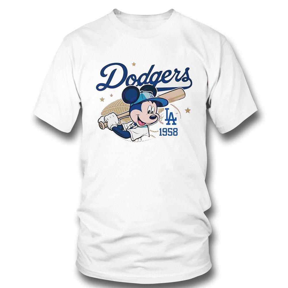 Mickey Mouse Los Angeles Dodgers 1958 Baseball Cartoon Shirt Hoodie