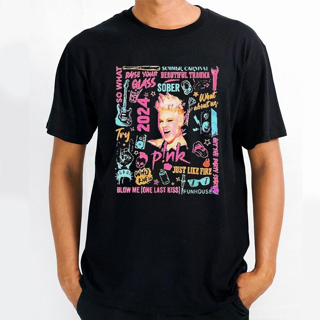 Pink Summer 2024 Carnival Beautiful Trauma World Tour Shirt