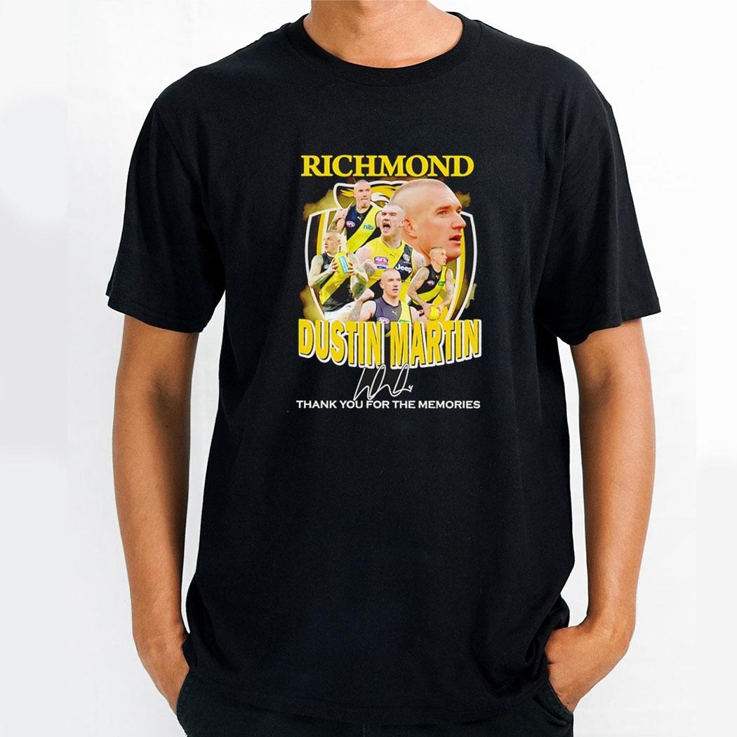 Richmond Football Club Dustin Martin Thank You For The Memories Signature Shirt