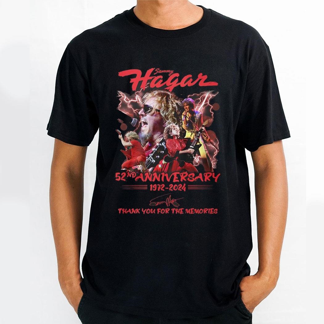 Sammy Hagar 52nd Anniversary 1972 2024 Thank You For The Memories Shirt