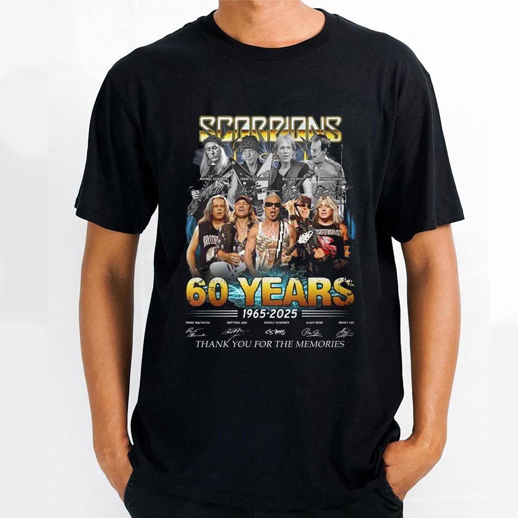 Scorpions 60 Years 1965 2025 Thank You For The Memories Shirt