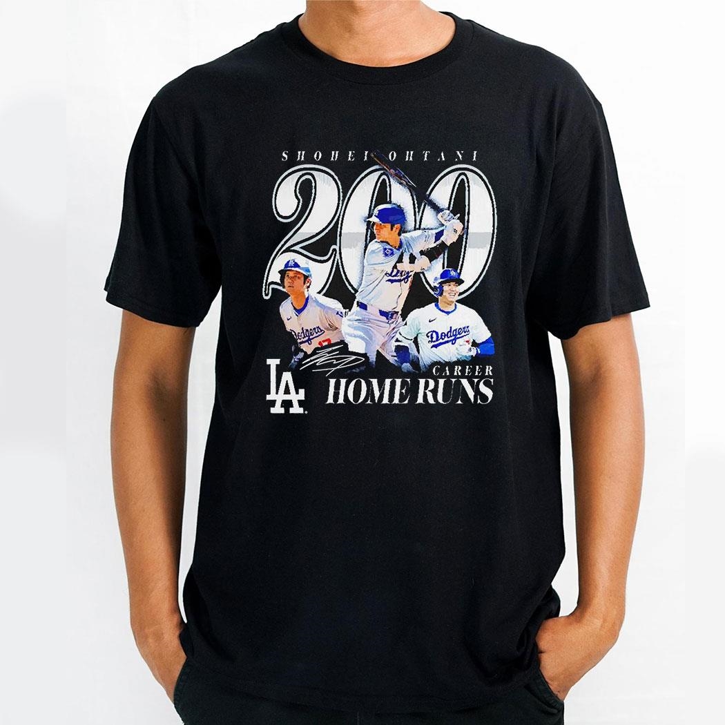 Shohei Ohtani Los Angeles Dodgers 200th Career Home Run Baseball Shirt Shohei Ohtani Los Angeles Dodgers 200th Career Home Run Baseball Shirt