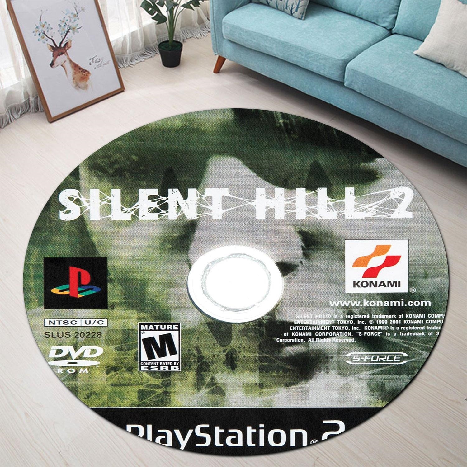 Silent Hill 2 Playstation 2 Konami Disc Round Rug Carpet
