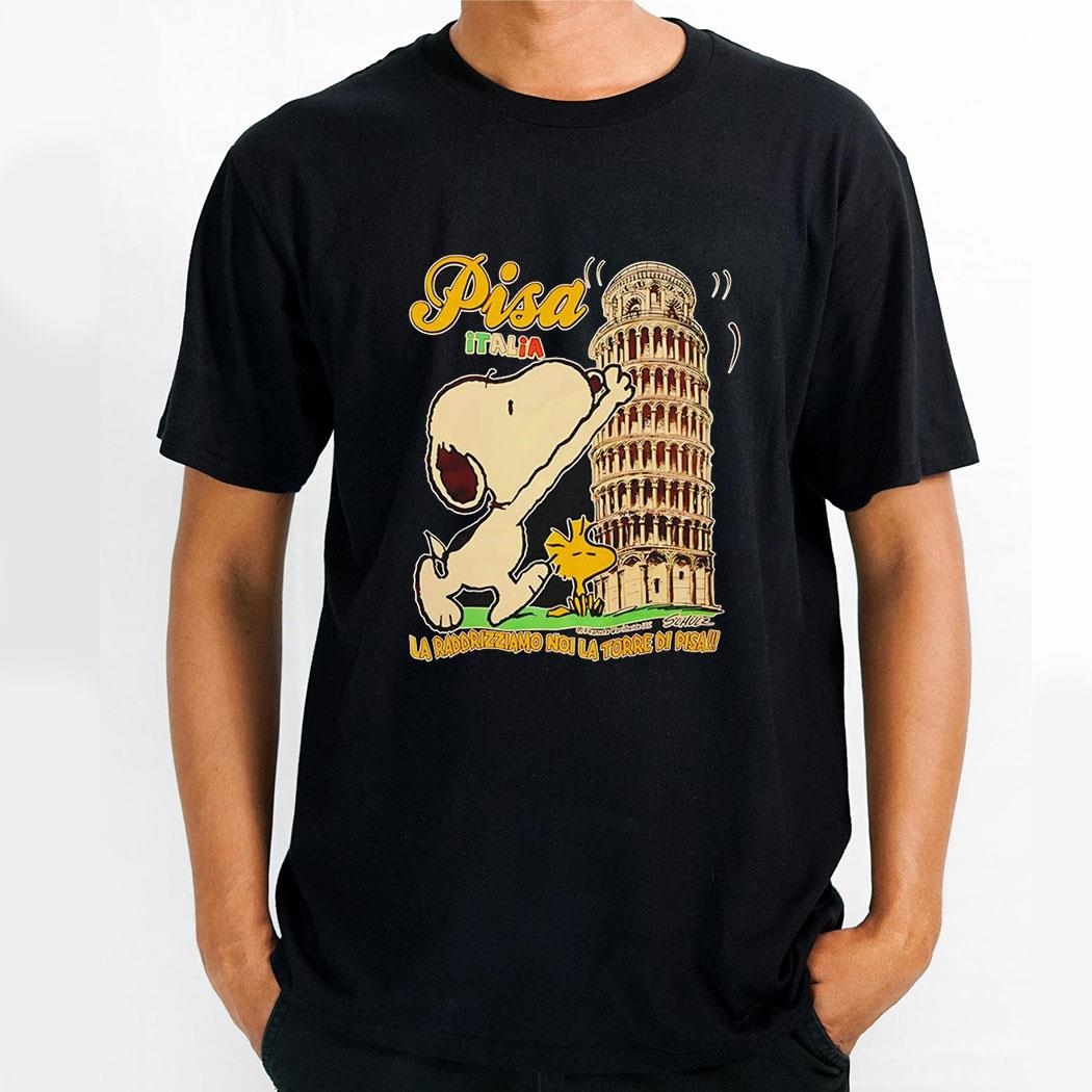 Snoopy And Woodstock Pisa Italia La Raddrizziamo Noi La Torre Di Pisa Shirt Snoopy And Woodstock Pisa Italia La Raddrizziamo Noi La Torre Di Pisa Shirt