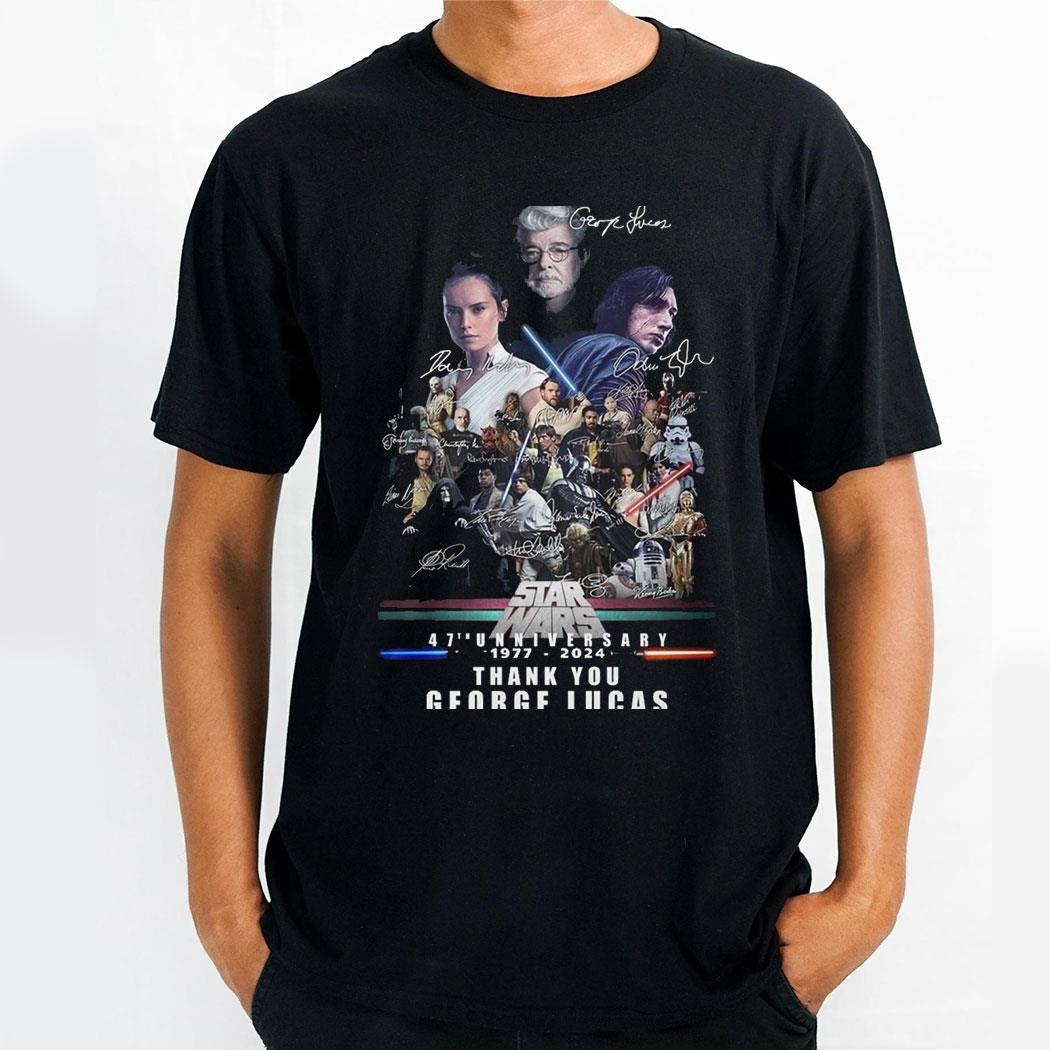 Star Wars 47th Anniversary 1977 2024 Thank You George Lucas Shirt