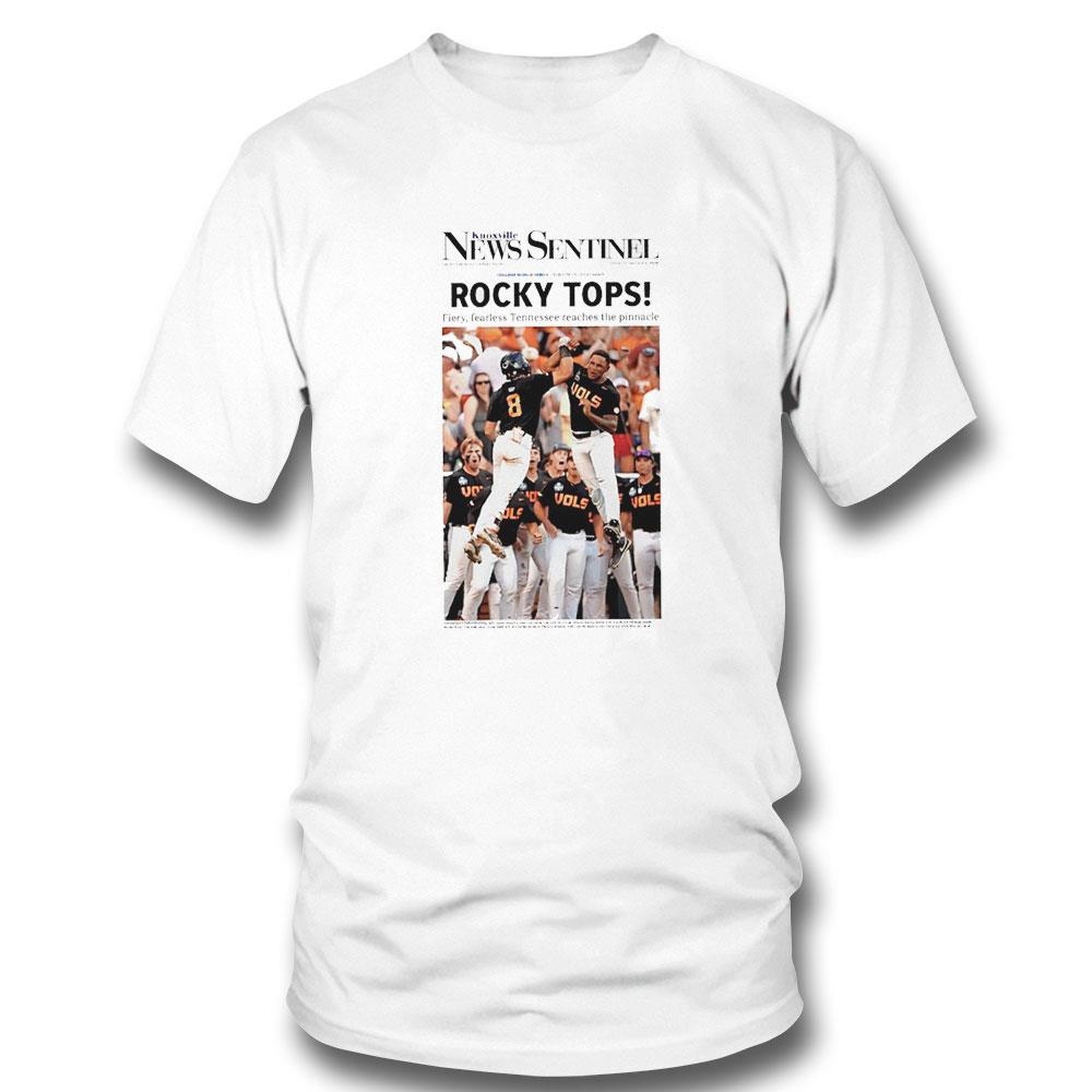 Tennessee Volunteers 2024 Baseball National Champions Knoxville News Sentinel Rocky Tops Shirt