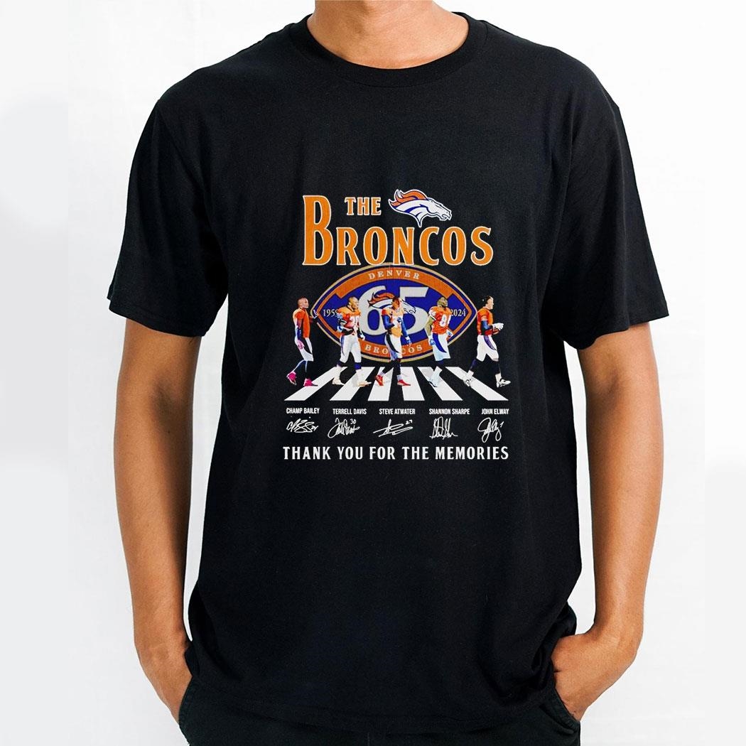 The Denver Broncos Nfl Abbey Road Thank You For The Memories Signatures Shirt